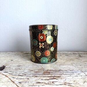 Vintage Cherrydale Farms Cashew Butter Crunch Tin Floral Cookie Storage Canister